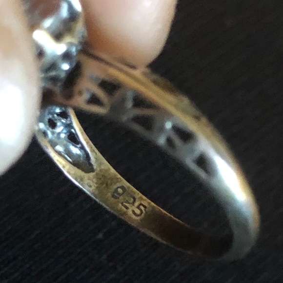 Gorgeous silver CZ ring, antique style! - Picture 5 of 5